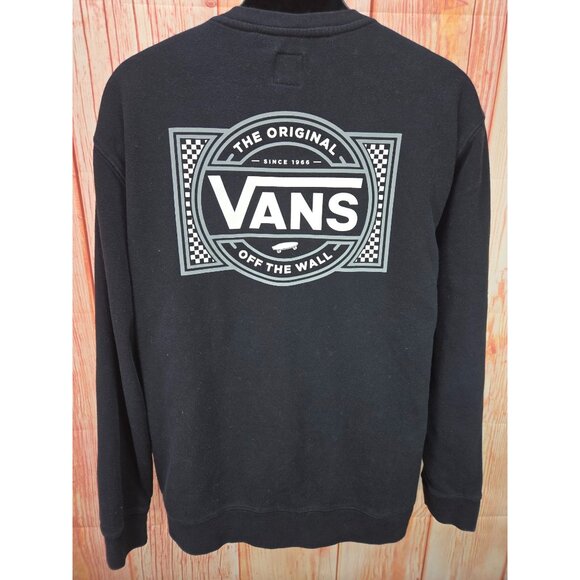 Vans Mens Original Off The Wall X-Large Black Sweatshirt - Picture 2 of 8
